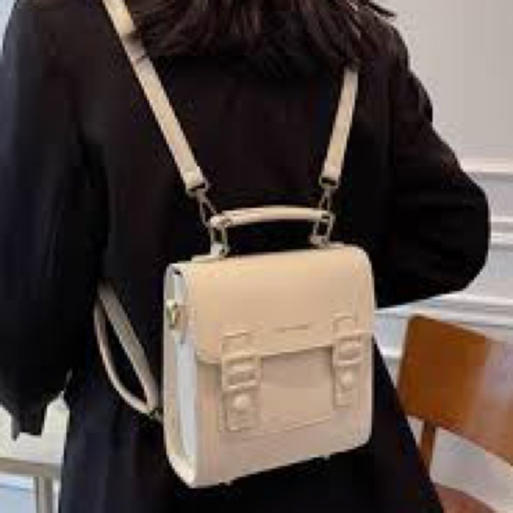 Trendy Flip Backpack / Handbag With 3 Snap Closure - Picture 1 of 8